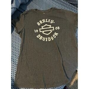 Harley-Davidson Shirt Womens Small Gray Bar & Shield Graphic Short Sleeve Tee